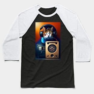 Funny cat  music graphic design Baseball T-Shirt